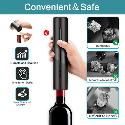 Effortless Wine Opening with the Electric Wine Bottle Opener Foil Cutter