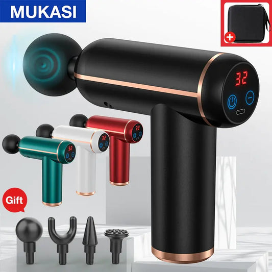 The MUKASI Massage Gun is a versatile and portable solution for muscle relaxation and pain relief