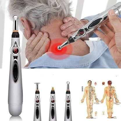 Acupuncture Pen, 5-In-1Electronic Acupuncture Pen Pain Relief Therapy Rechargeable Powerful Meridian Energy Massage Pen Relief Pain Tools