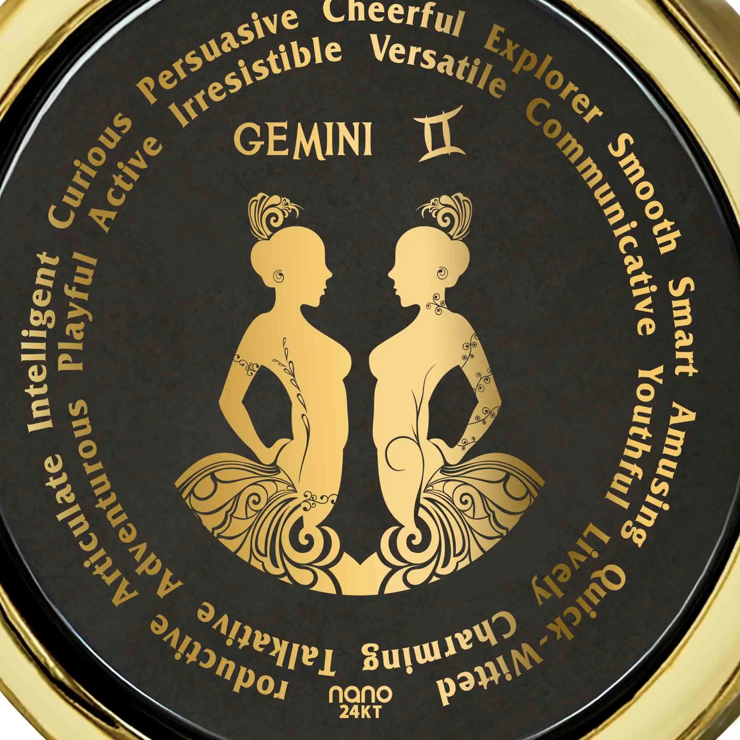 Gemini Necklaces for Lovers of the Zodiac 24k Gold Inscribed