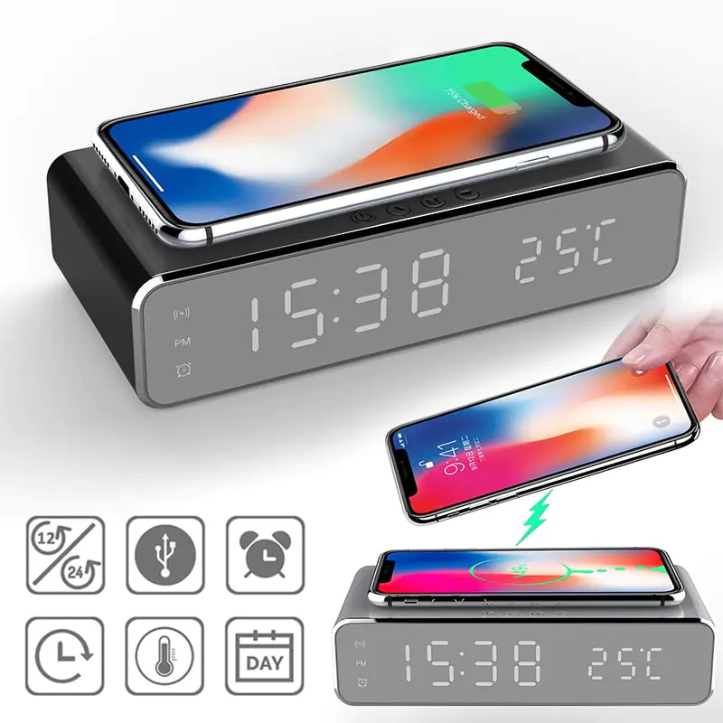 LED Alarm Clock QI Wireless Charger sounds like a versatile and modern addition to bedside essentials