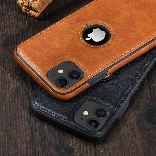 Elevate Your iPhone Style with the Solid Color PU Leather Phone Case!